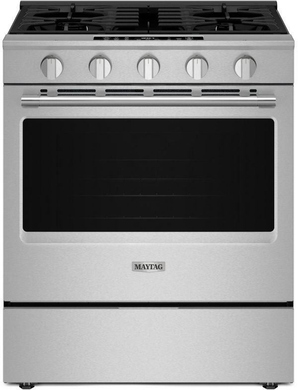 Maytag® 30" FingerPrint Resistant Stainless Steel Slide-In Gas Range with Grill Mode-0