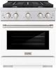 ZLINE Paramount 30" Stainless Steel Pro Style Dual Fuel Range with White Matte Door-0