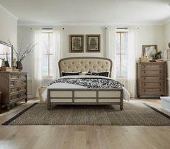 Liberty Furniture Americana Farmhouse 4-Piece Beige/Dusty Taupe Queen Bedroom Set