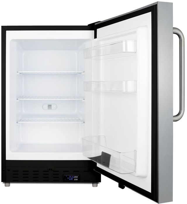 Summit® 20" 2.7 Cu. Ft. Stainless Steel Built In Undercounter Freezer-1