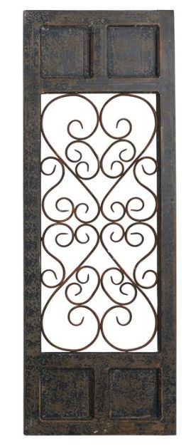 Deco Marche Scroll Window Brown Wall Art Panel-1
