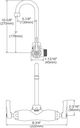 Elkay Chrome Foodservice 3-8" Adjustable Centers Wall Mount Faucet with 5" Gooseneck Spout-1
