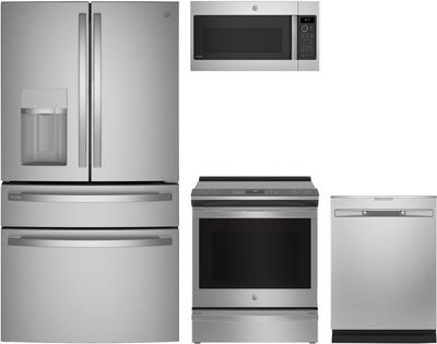 GE Profile 4 Piece Stainless Steel Kitchen Package