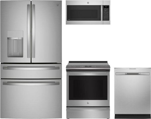 GE Profile 4 Piece Stainless Steel Kitchen Package