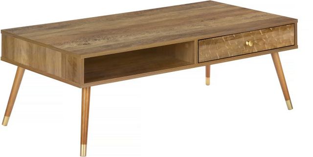 Monarch Specialties Inc. Walnut Drawer Coffee Table-1