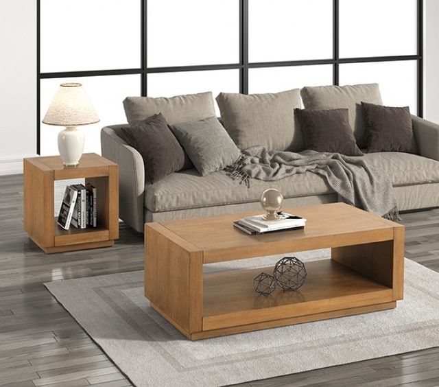 Furniture of America® Dothan Medium Oak Coffee Table-2