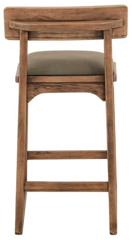International Furniture Direct Balam Gray/Stained Brown Upholstered Barstool-3