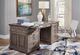 Urban Collections by Yutzy Woodworking Reminisce Chimney Smoke/Red Oak Double Pedestal Executive Desk-0