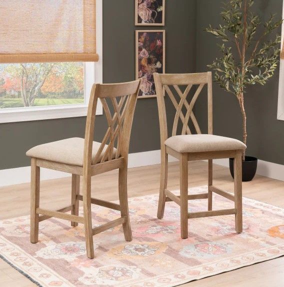 Powell® Starla 2-Piece Natural Counter Stool Set-1