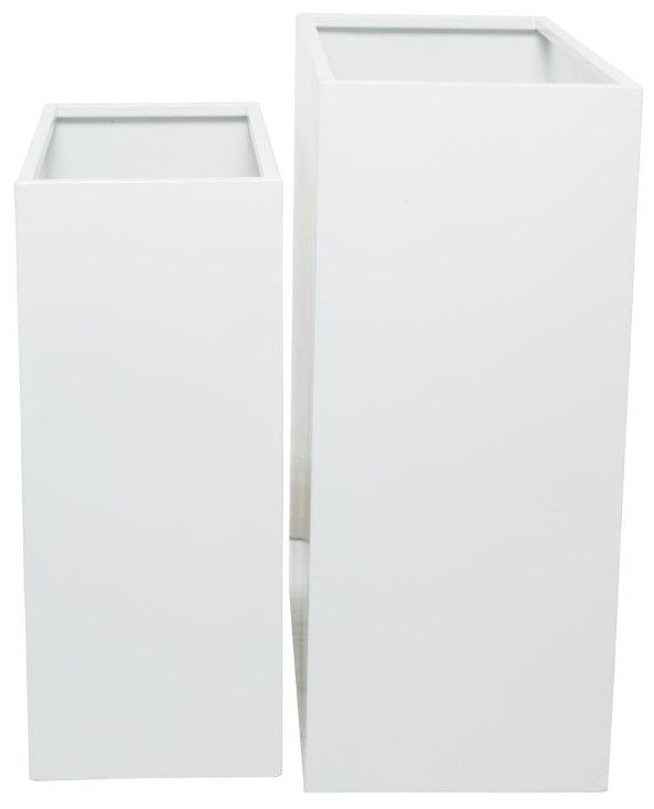 Deco Marche 2-Piece White Rectangular Planter Set-2
