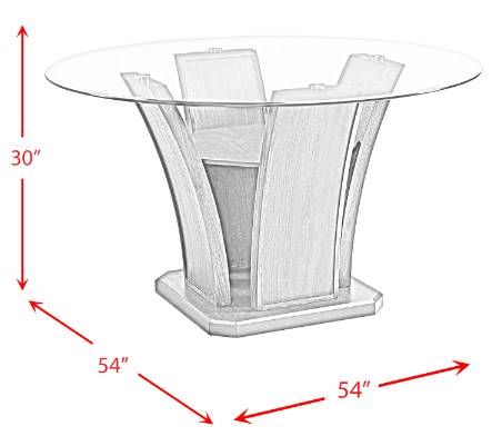 Elements International Dapper Glass Top Round Dining Table with Gray Base-2