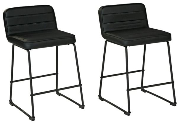 Signature Design by Ashley® Nerison 2-Piece Black Bar Stool Set-0