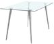 Coaster® Gilman Glass Top Dining Table with Polished Chrome Tapered Legs-0