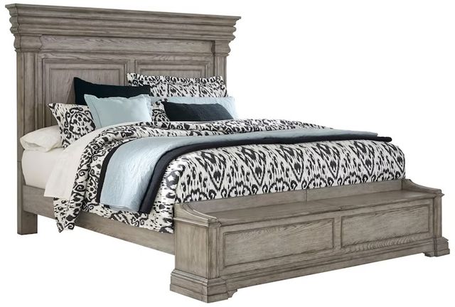 Pulaski™ Madison Ridge Brown Queen Panel Bed with Blanket Chest Footboard-0