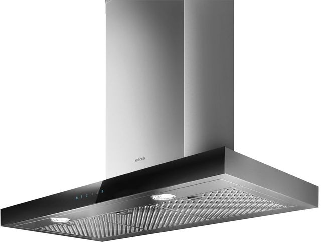 Elica Techne Series Mezzano 30" Stainless Steel Wall Mounted Range Hood with Black Glass Trim-0