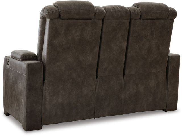 Signature Design by Ashley® Soundcheck Earth Power Reclining Loveseat with Console-2