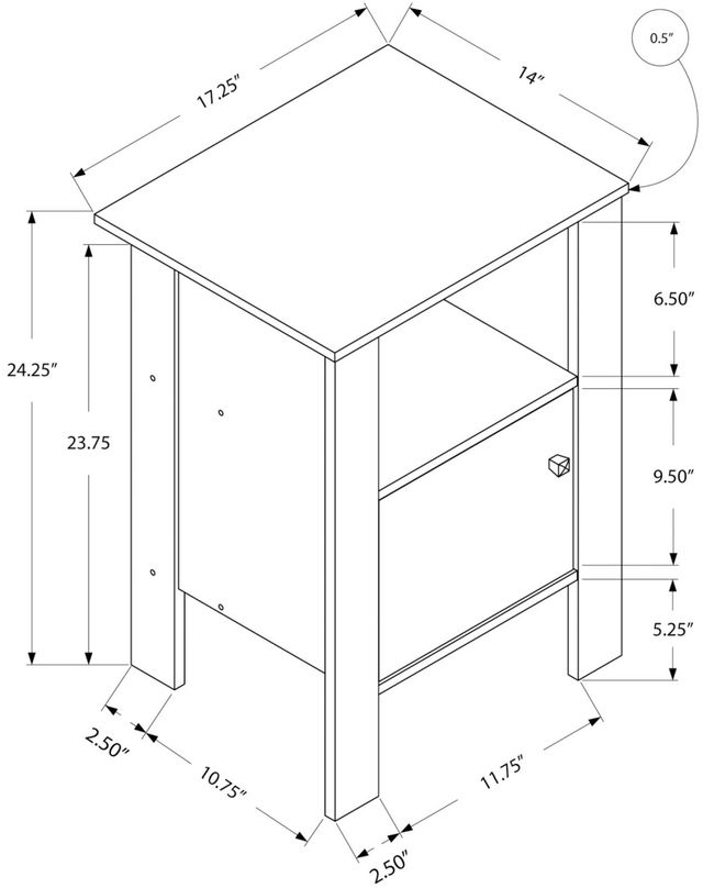 Monarch Specialties Inc. White Accent Table-1