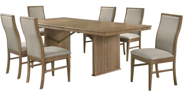 Coaster® Adina 7-Piece Barley/Distressed Light Brown Dining Table Set-0