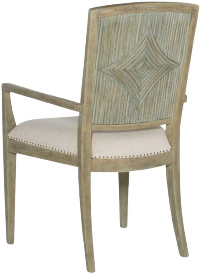 Hooker® Furniture Surfrider Driftwood/Zuri Cream Carved Back Dining Arm Chair-2