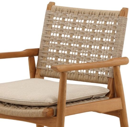 Dovetail Furniture Alea 2-Piece Natural/Sand Fabric/Wicker/Wooden Outdoor Dining Chair Set-3