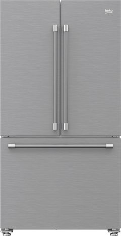 Beko 36 in. 20.5 Cu. Ft. Fingerprint-Free Stainless Steel Counter Depth French Door Refrigerator
