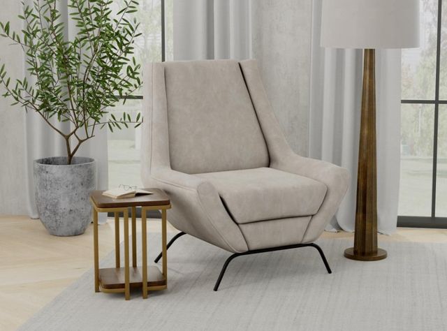 International Furniture Direct Tyne Ivory/Black Accent Chair-1