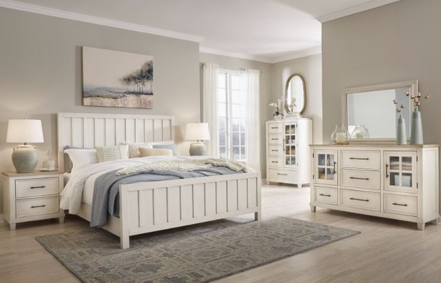 Benchcraft® Shaybrock Antique White King Panel Bed-2