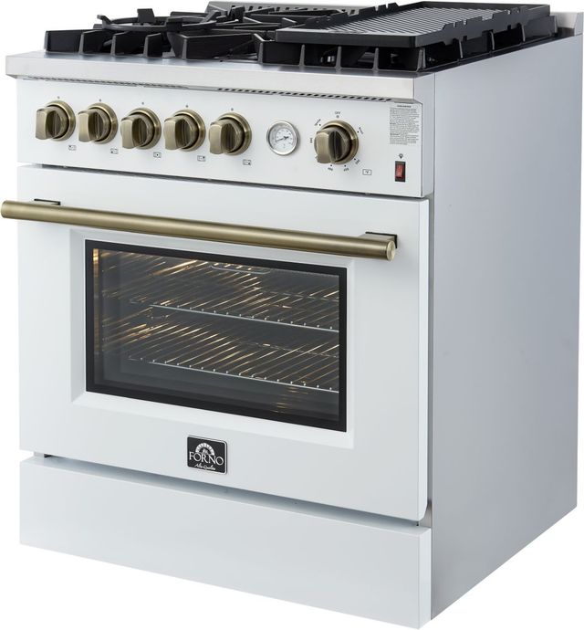 FORNO® Giovanni Series Alta Qualita 30" White Pro Style Gas Range-1