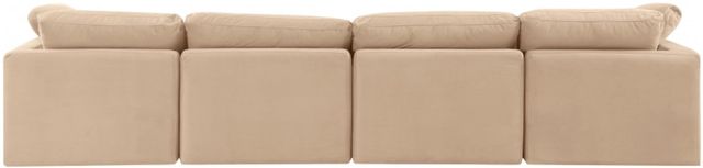 Meridian Furniture Indulge 4-Piece Beige Modular Velvet Sofa-3