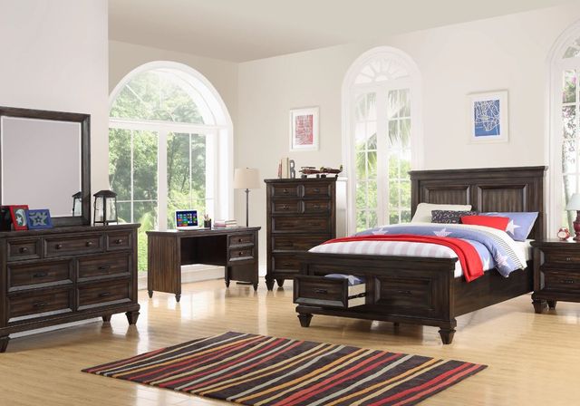 New Classic® Home Furnishings Sevilla Burnished Cherry Youth Twin Panel Storage Bed-1