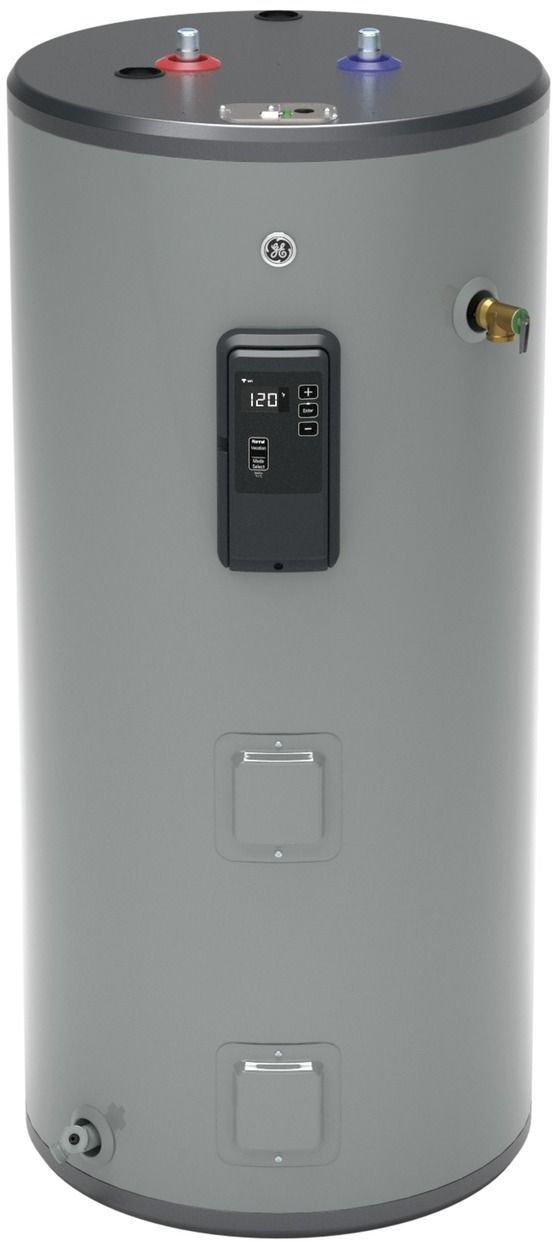 GE® 50 Gallon Diamond Gray Smart Short Electric Water Heater-0
