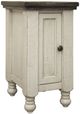 International Furniture Direct Stone Ivory Antiqued Door Chairside Table with Weathered Gray Top-0