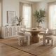 Crestview Collection Florence Champagne Upholstered Dining Arm Chair-1
