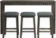 Elements International Shelter Bay Dark Walnut Occasional Bar Stool Set -0