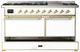 Ilve® Majestic III 60" White Pro Style Dual Fuel Liquid Propane Range with Solid Door and Brass Trim-2