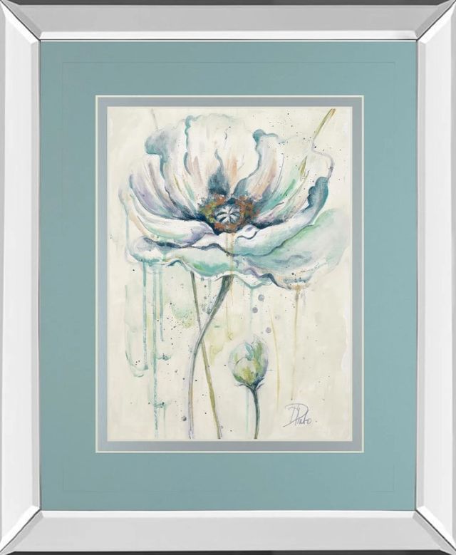 Classy Art Fresh Poppies Il by Patricia Pinto Mirror Framed Wall Art-0