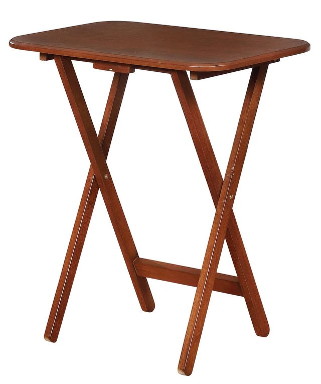 Powell® Delta 5-Piece Dark Cherry Tray Table Set-4
