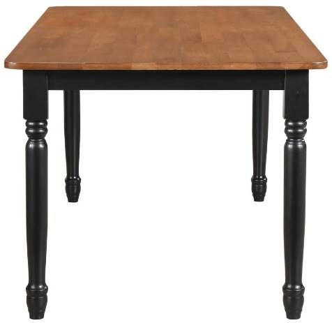 Coaster® Hollyoak Walnut Dining Table with Black Base-2