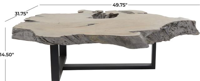 Deco Marche U Select Gray Coffee Table with Black Base-2