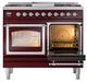 Ilve® Nostalgie II Noblesse 40'' Burgundy Pro Style Dual Fuel Range with Chrome Trim-4