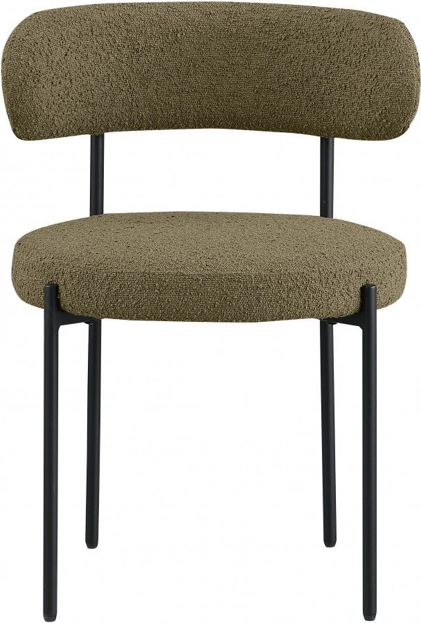Meridian Furniture Beacon Olive/Black Boucle Upholstered Dining Chair-1