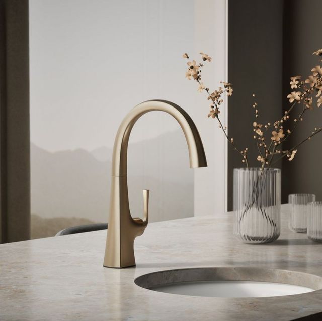 KOHLER® Graze® Vibrant Brushed Bronze Single-Handle Bar Sink Faucet-1