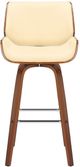 Armen Living Tyler Cream/Walnut Swivel Bar Stool-3