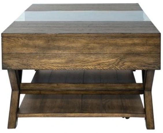 Liberty Furniture Lennox Weathered Chestnut Display Cocktail Table-3