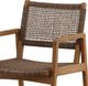 Dovetail Furniture Camilla 2-Piece Light Brown Wicker and Teak Wood Outdoor Dining Chair Set-3