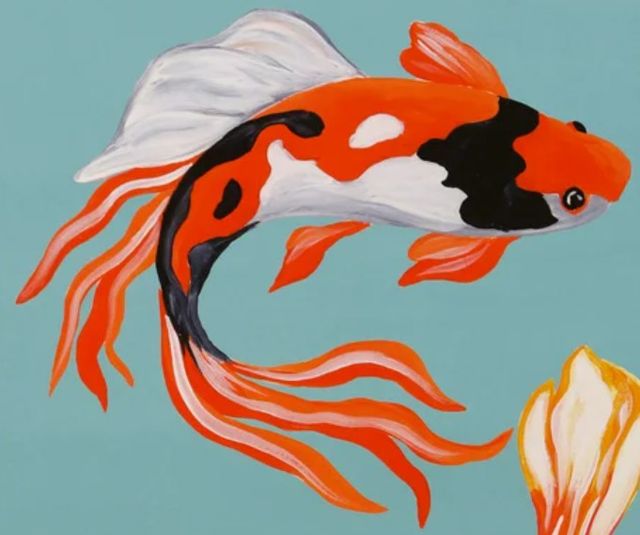 Stylecraft Tamara Day for Stylecraft Colorful Koi V Wall Art-1