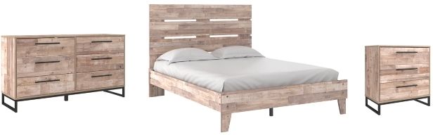 Signature Design by Ashley® Neilsville 3-Piece Whitewash Queen Panel Bed Set-0