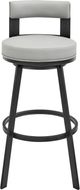 Armen Living Flynn Black/Light Gray Swivel Counter Stool-3