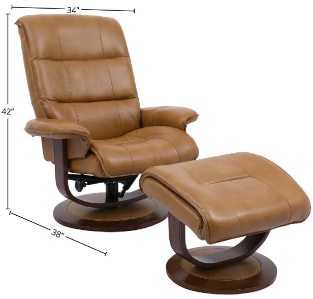 Parker House® Knight 2-Piece Butterscotch Manual Reclining Swivel Chair and Ottoman Set-2