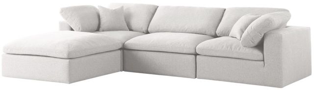 Meridian Furniture Serene 4-Piece Cream 119" Modular Sectional-1